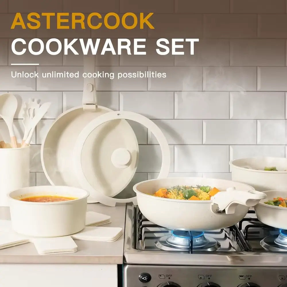 Non-Stick Cookware 21-Piece Ceramic Pots & Pans Set