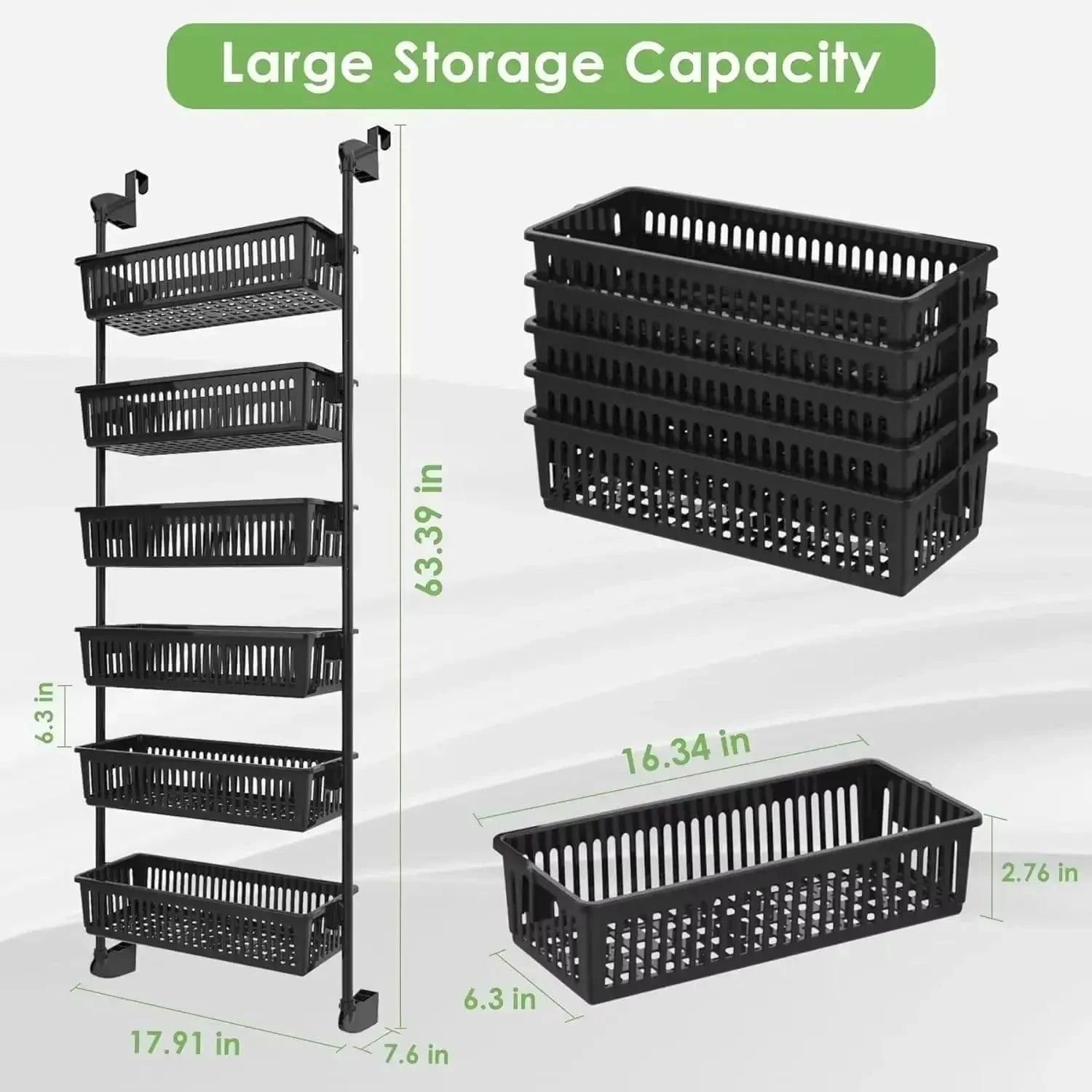 Over-the-Door Pantry Organizer – 6 Tier Baskets | KitchenKlout