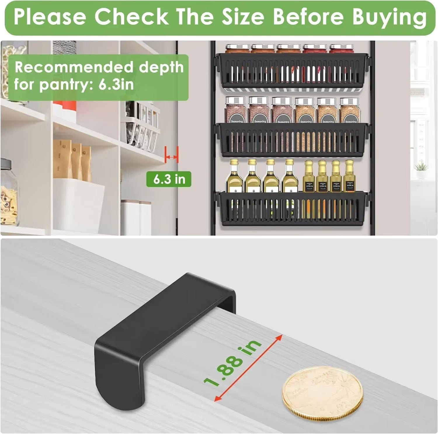 Over - the - Door Pantry Organizer with 6 - Tier Adjustable Baskets - Heavy - Duty Metal Wall Mount - KitchenKlout