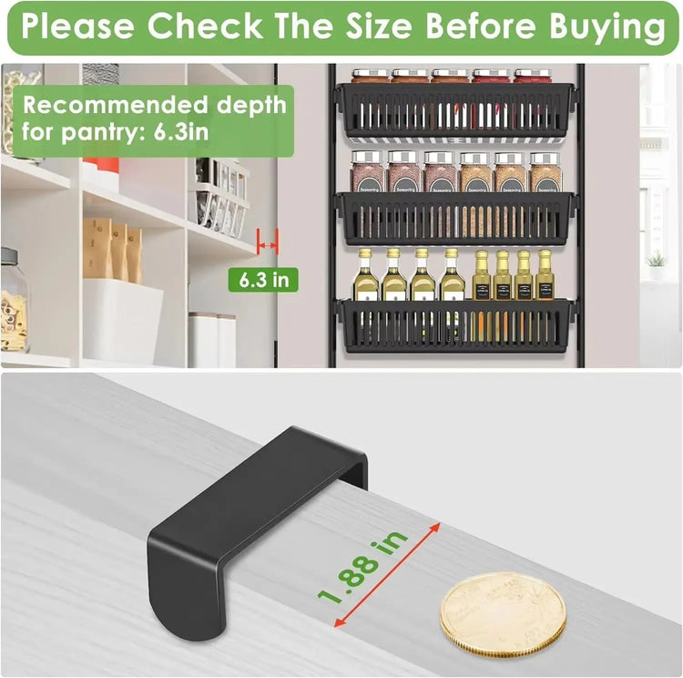 Over - the - Door Pantry Organizer with 6 - Tier Adjustable Baskets - Heavy - Duty Metal Wall Mount - KitchenKlout