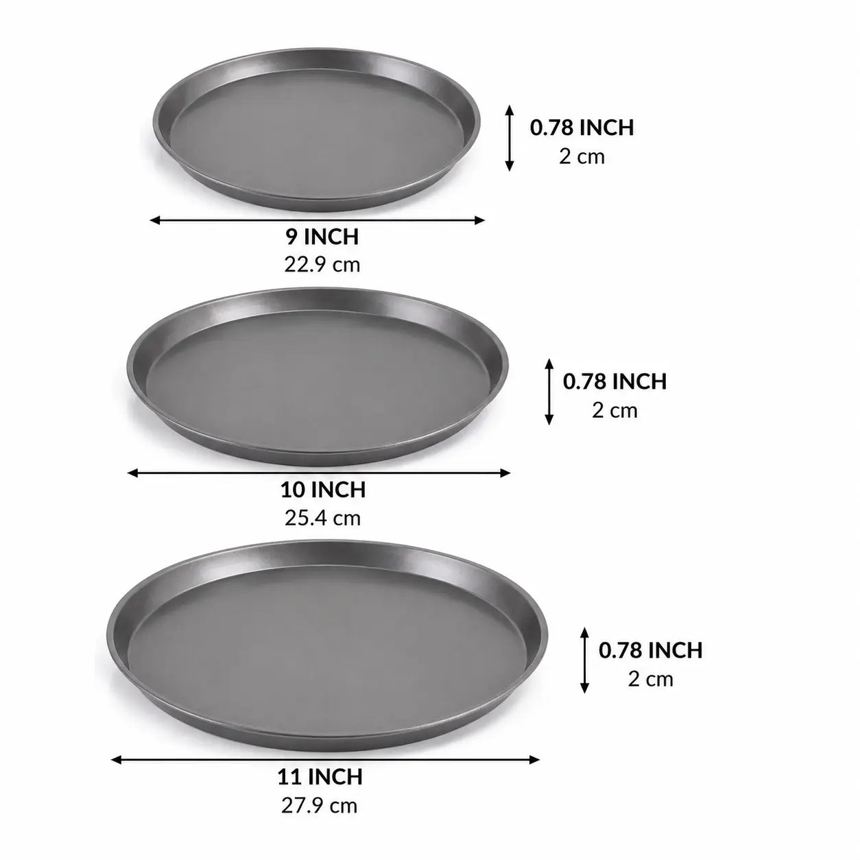 Pizza Pan | 9", 10", 11" Professional Carbon Steel Baking Pans | KitchenKlout Bakeware