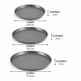 Pizza Pan | 9", 10", 11" Professional Carbon Steel Baking Pans | KitchenKlout Bakeware