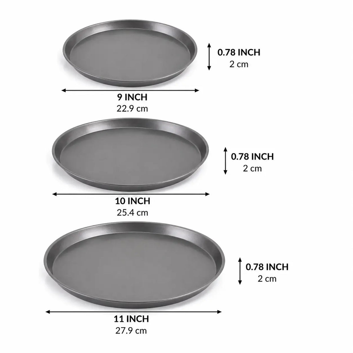 Pizza Pan | 9", 10", 11" Professional Carbon Steel Baking Pans | KitchenKlout Bakeware