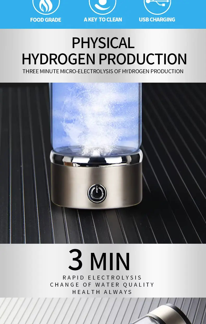 Portable Hydrogen Water Generator Cup – USB Rechargeable