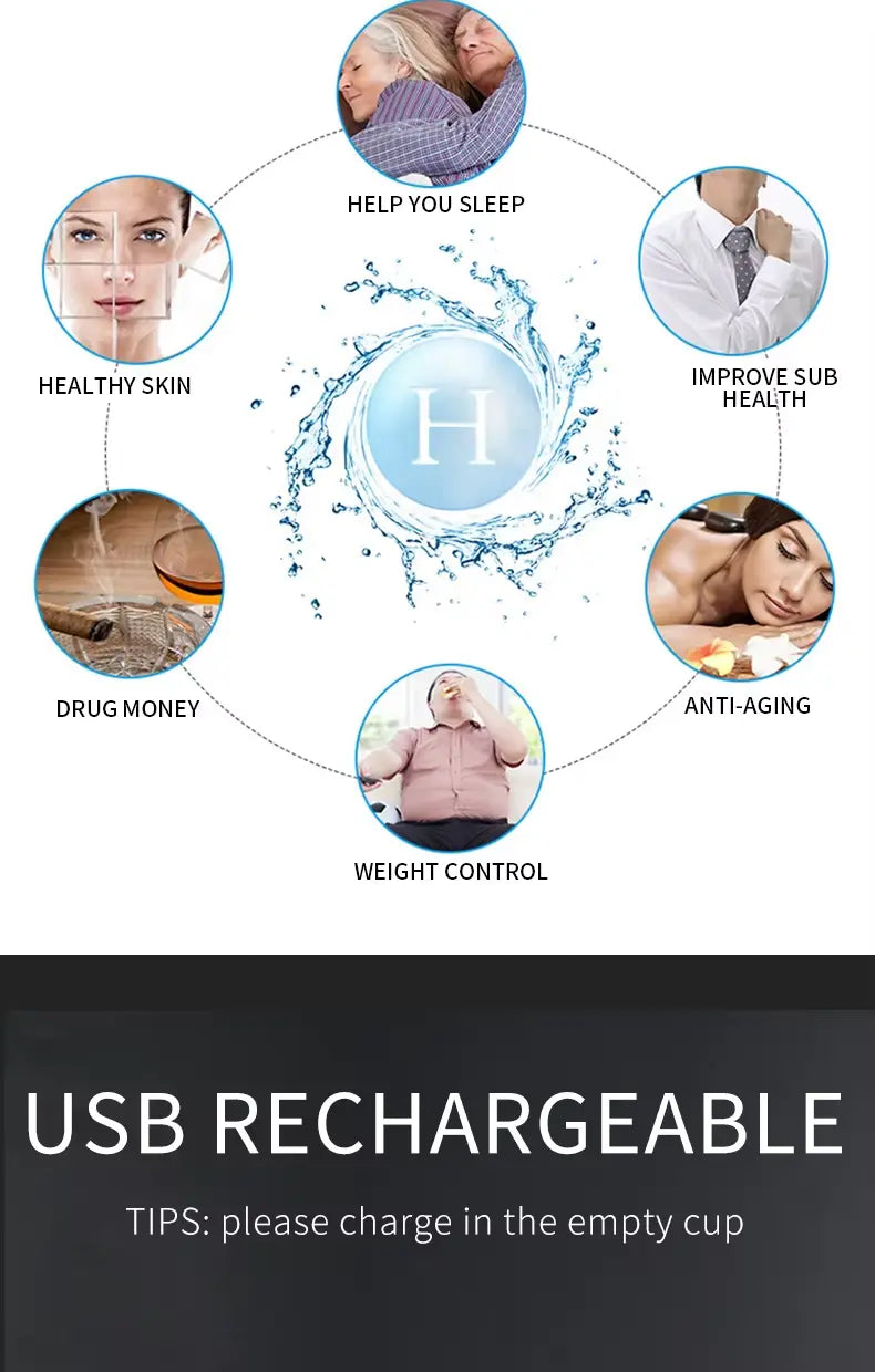 Portable Hydrogen Water Generator Cup – USB Rechargeable