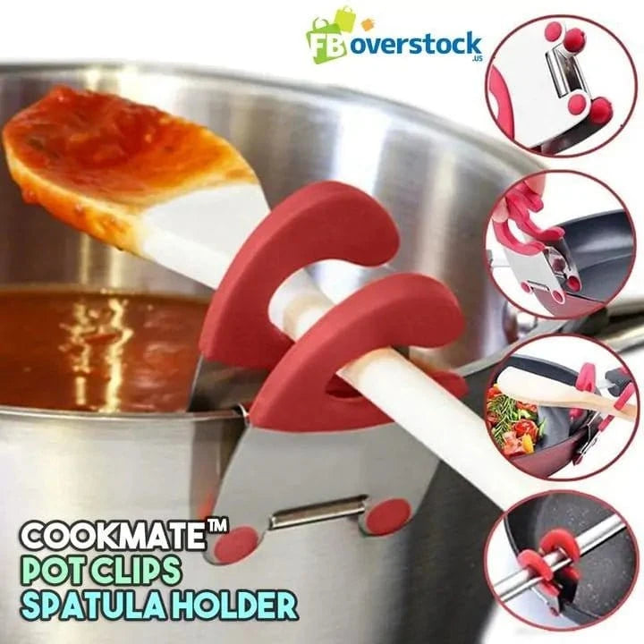 Pot Clips Spatula Holder - KitchenKlout