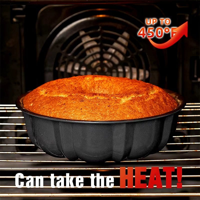 Premium Fluted Tube Cake Pans - Heavy Duty Carbon Steel Baking Mold for Buntelet, Bavarois, and Brownies - Model JT140 - KitchenKlout
