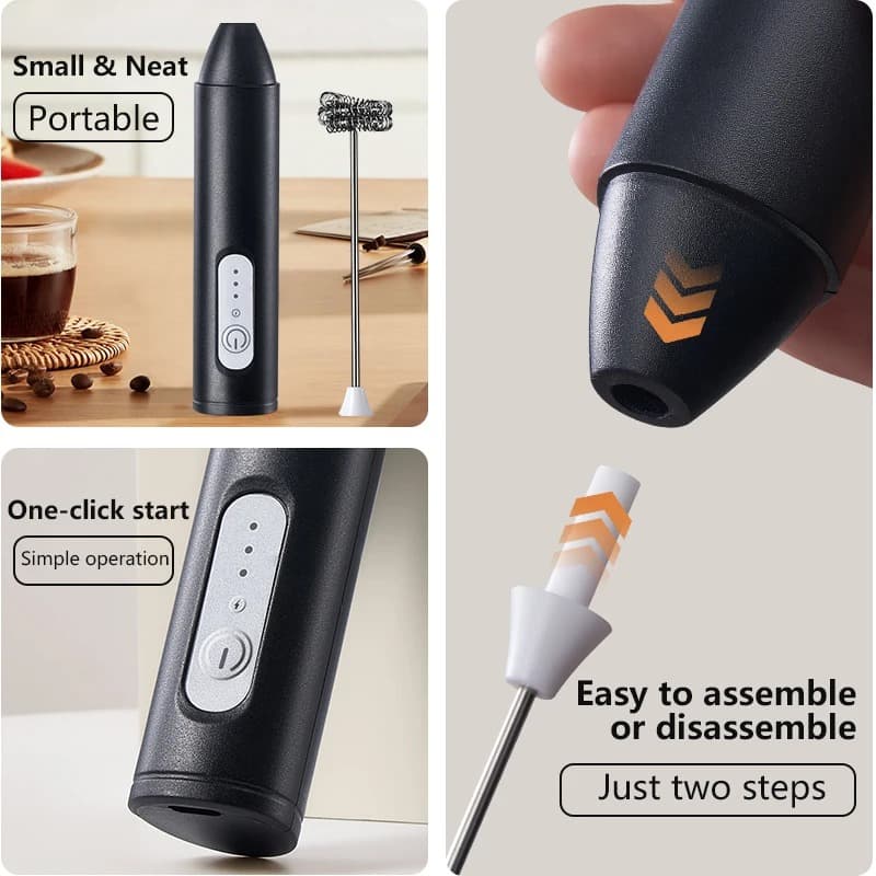 Premium Handheld Milk Frother - 3 Speed USB Recharge | KitchenKlout Kitchen Accessories