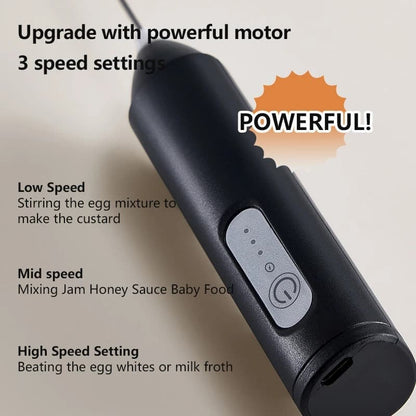 Premium Handheld Milk Frother - 3 Speed USB Recharge | KitchenKlout Kitchen Accessories