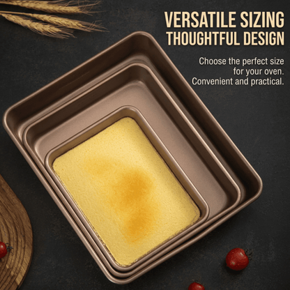Professional Baking Tray Set - 6 Sizes | Deep & Shallow Rectangular Pans | KitchenKlout Bakeware