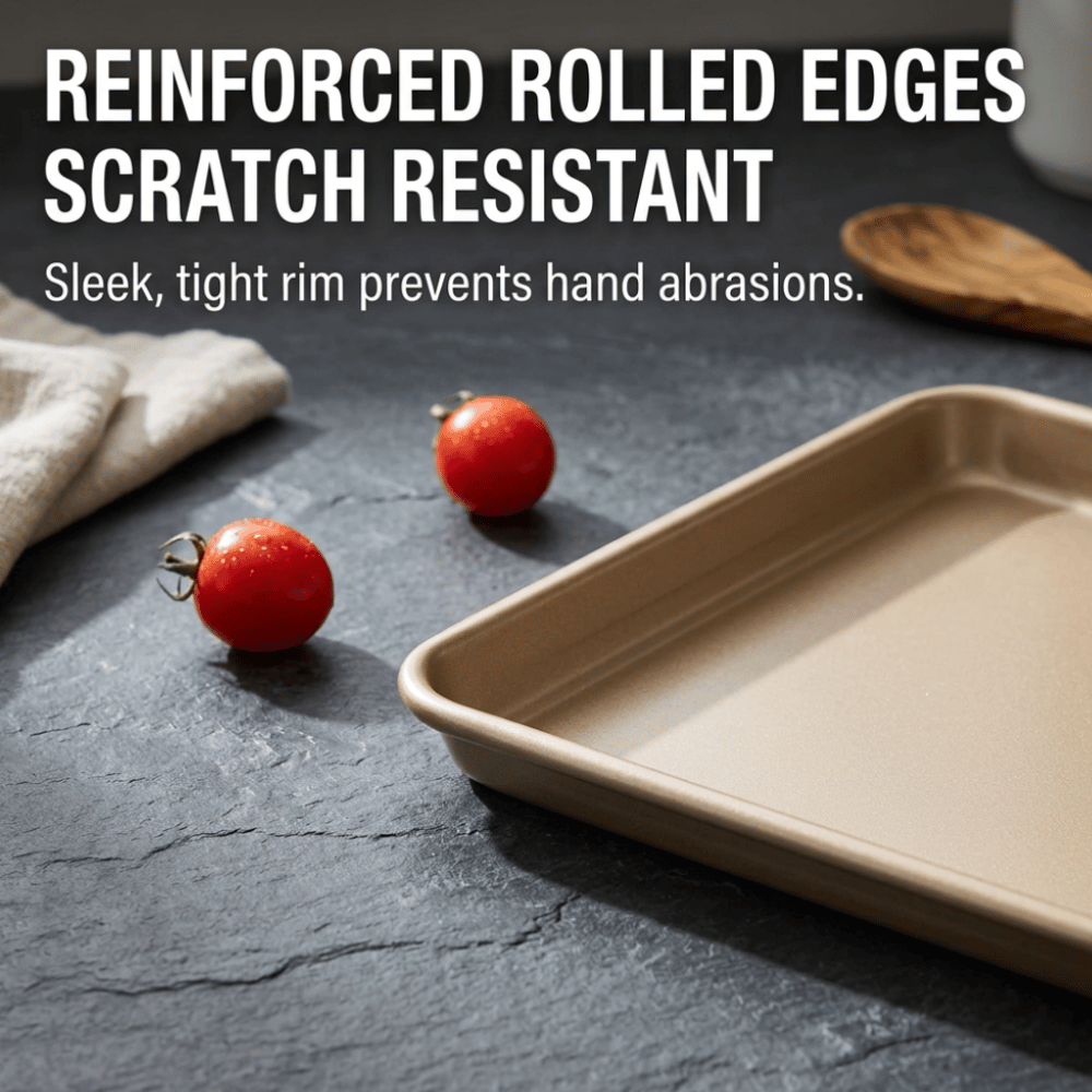 Professional Baking Tray Set - 6 Sizes | Deep & Shallow Rectangular Pans | KitchenKlout Bakeware