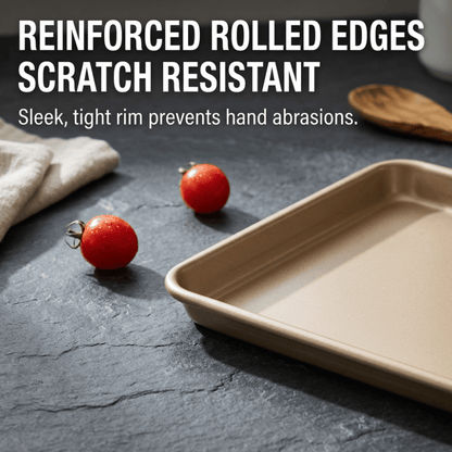 Professional Baking Tray Set - 6 Sizes | Deep & Shallow Rectangular Pans | KitchenKlout Bakeware