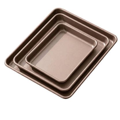 Professional Baking Tray Set - 6 Sizes | Deep & Shallow Rectangular Pans | KitchenKlout Bakeware
