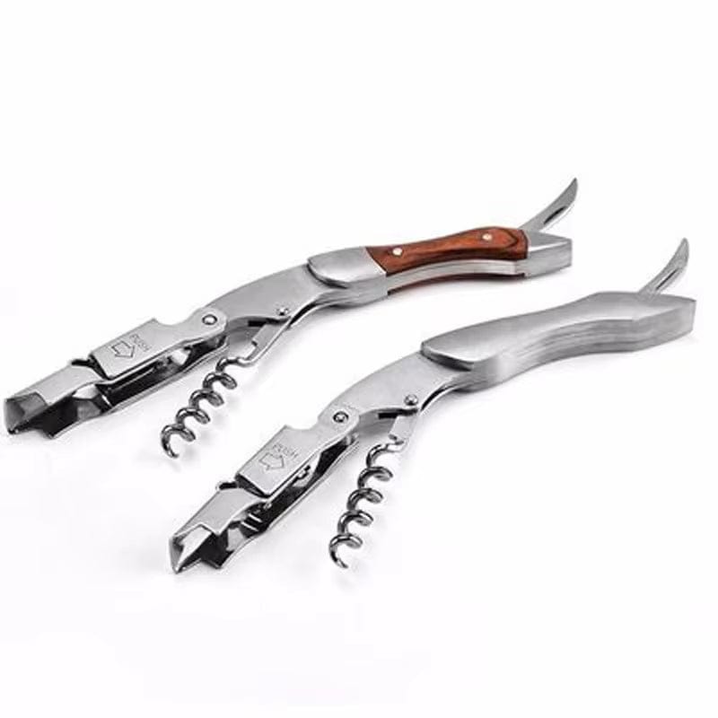Professional Wood Handle Red Wine Opener - Portable Multifunctional Corkscrew and Beer Bottle Opener Kitchen Tool - KitchenKlout