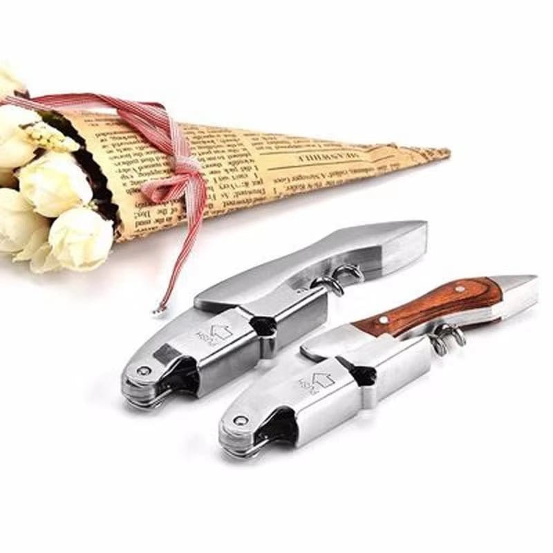 Professional Wood Handle Red Wine Opener - Portable Multifunctional Corkscrew and Beer Bottle Opener Kitchen Tool - KitchenKlout