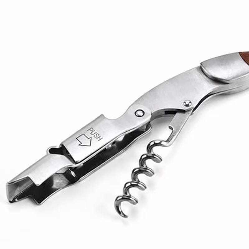 Professional Wood Handle Red Wine Opener - Portable Multifunctional Corkscrew and Beer Bottle Opener Kitchen Tool - KitchenKlout