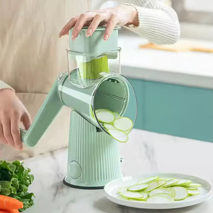 Rotary Cheese Grater - 5 Interchangeable Stainless Steel Blades 