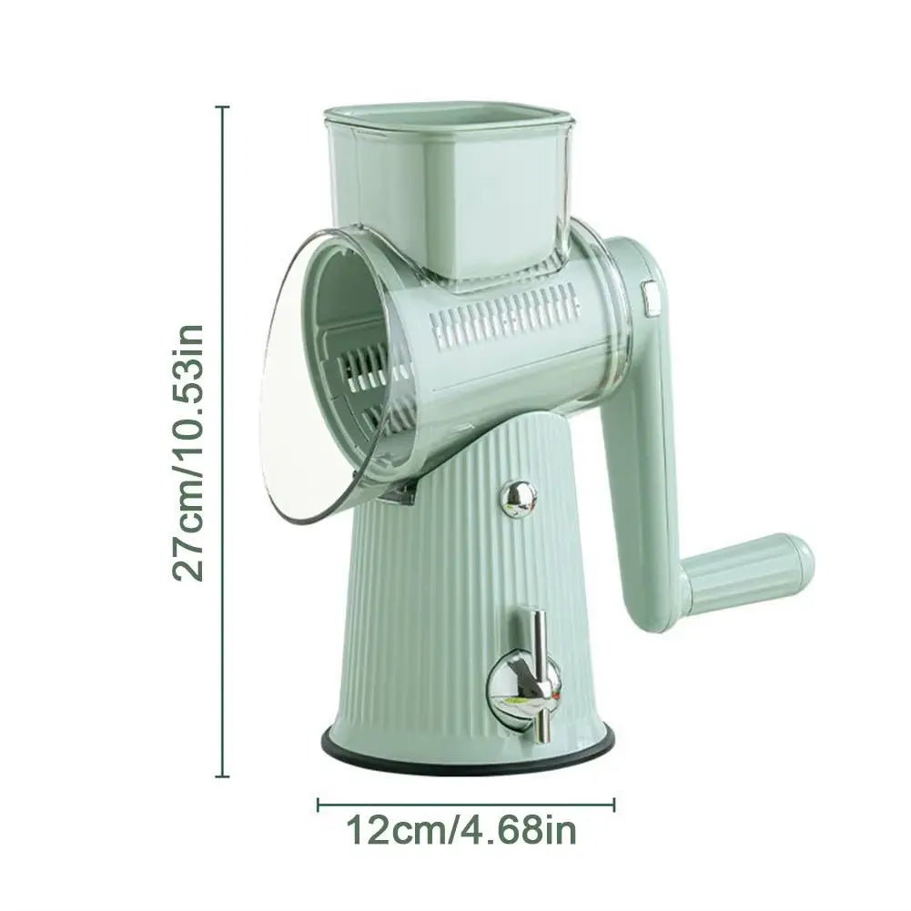 Rotary Cheese Grater - 5 Interchangeable Stainless Steel Blades 