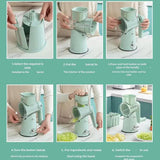 Rotary Cheese Grater - 5 Interchangeable Stainless Steel Blades  