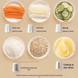 Rotary Cheese Grater - 5 Interchangeable Stainless Steel Blades  