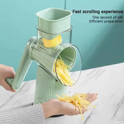Rotary Cheese Grater - 5 Interchangeable Stainless Steel Blades 