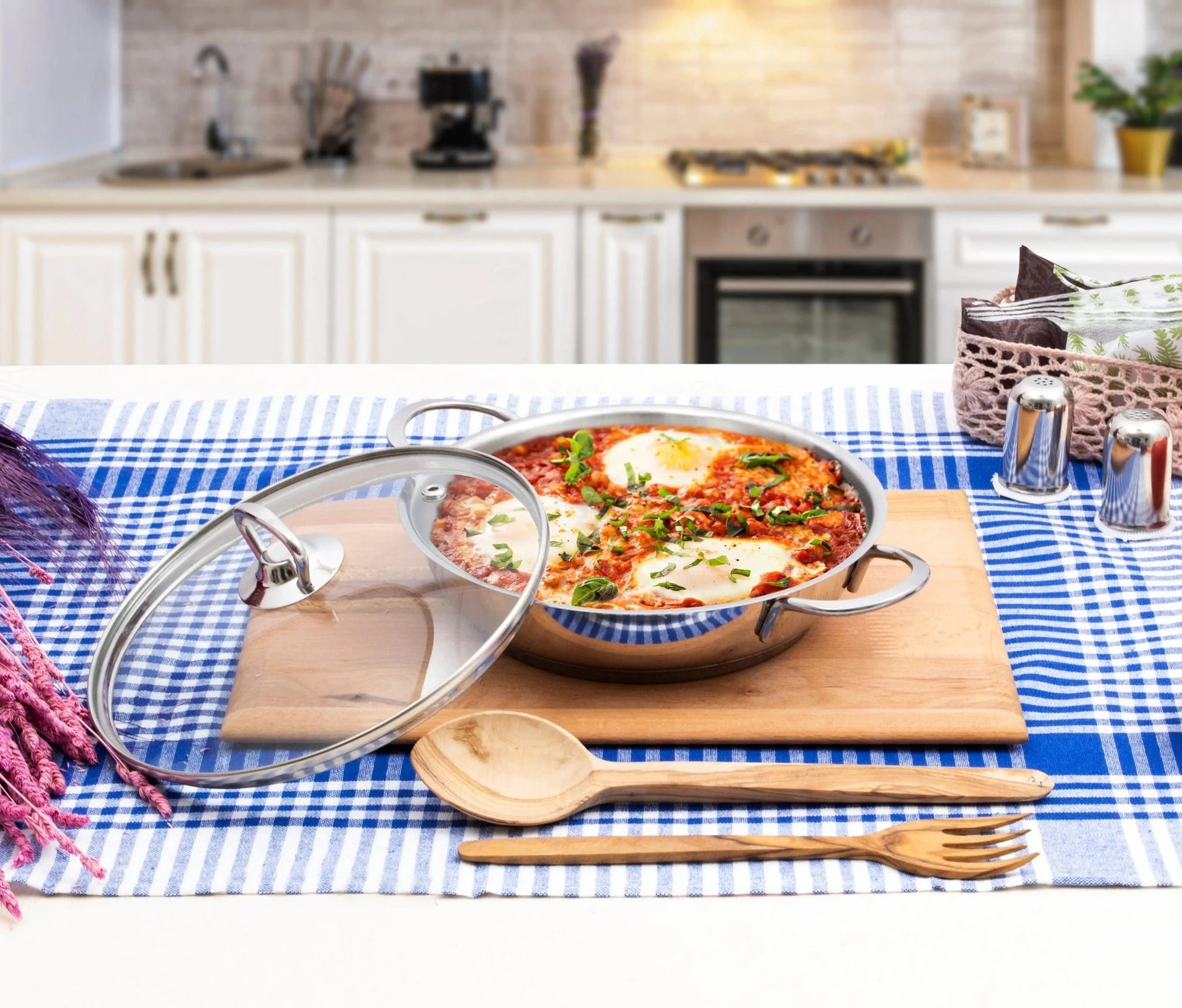 Serenk Modernist Stainless Steel Omelette Pan, 20 cm - KitchenKlout