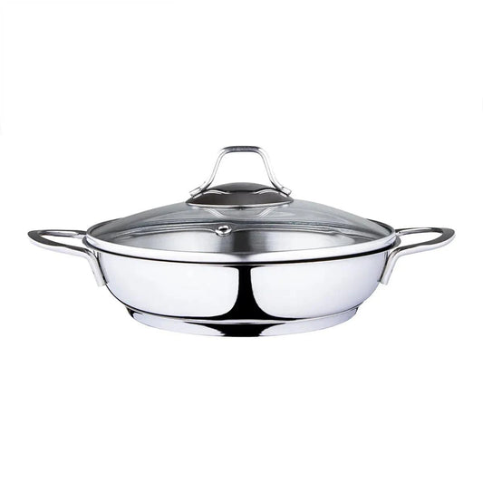 Serenk Modernist Stainless Steel Omelette Pan, 20 cm - KitchenKlout
