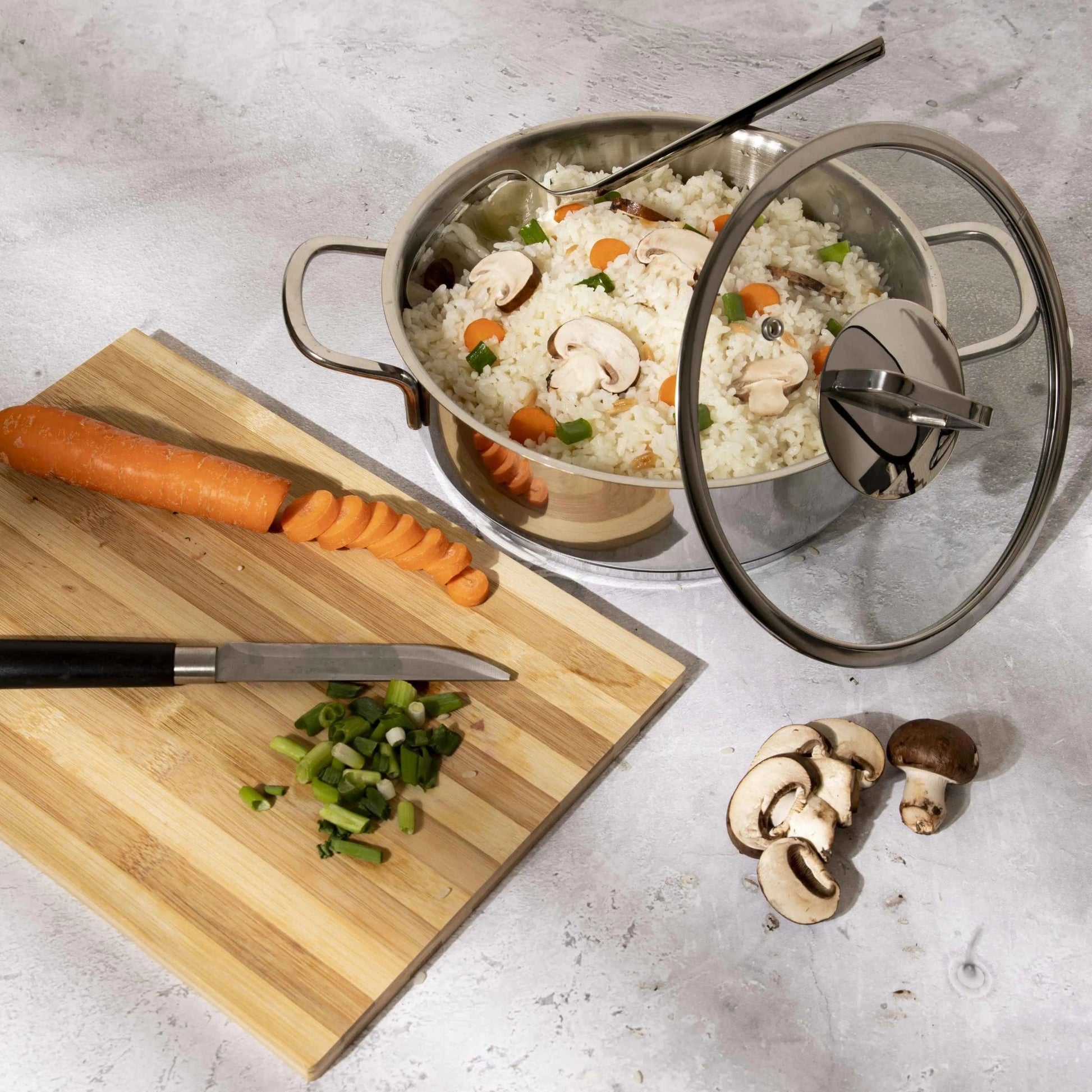 Serenk Modernist Stainless Steel Saute Pan, 24 cm - KitchenKlout