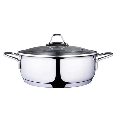 Serenk Modernist Stainless Steel Saute Pan, 24 cm - KitchenKlout