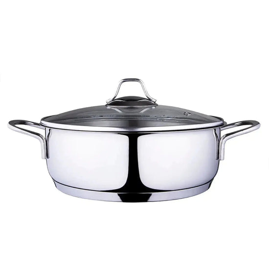 Serenk Modernist Stainless Steel Saute Pan, 24 cm - KitchenKlout