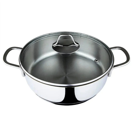 Serenk Modernist Stainless Steel Saute Pan, 24 cm - KitchenKlout