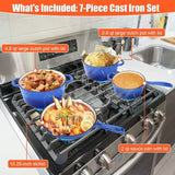 Signature Enameled, Cast Iron, 7-Piece Cookware Set