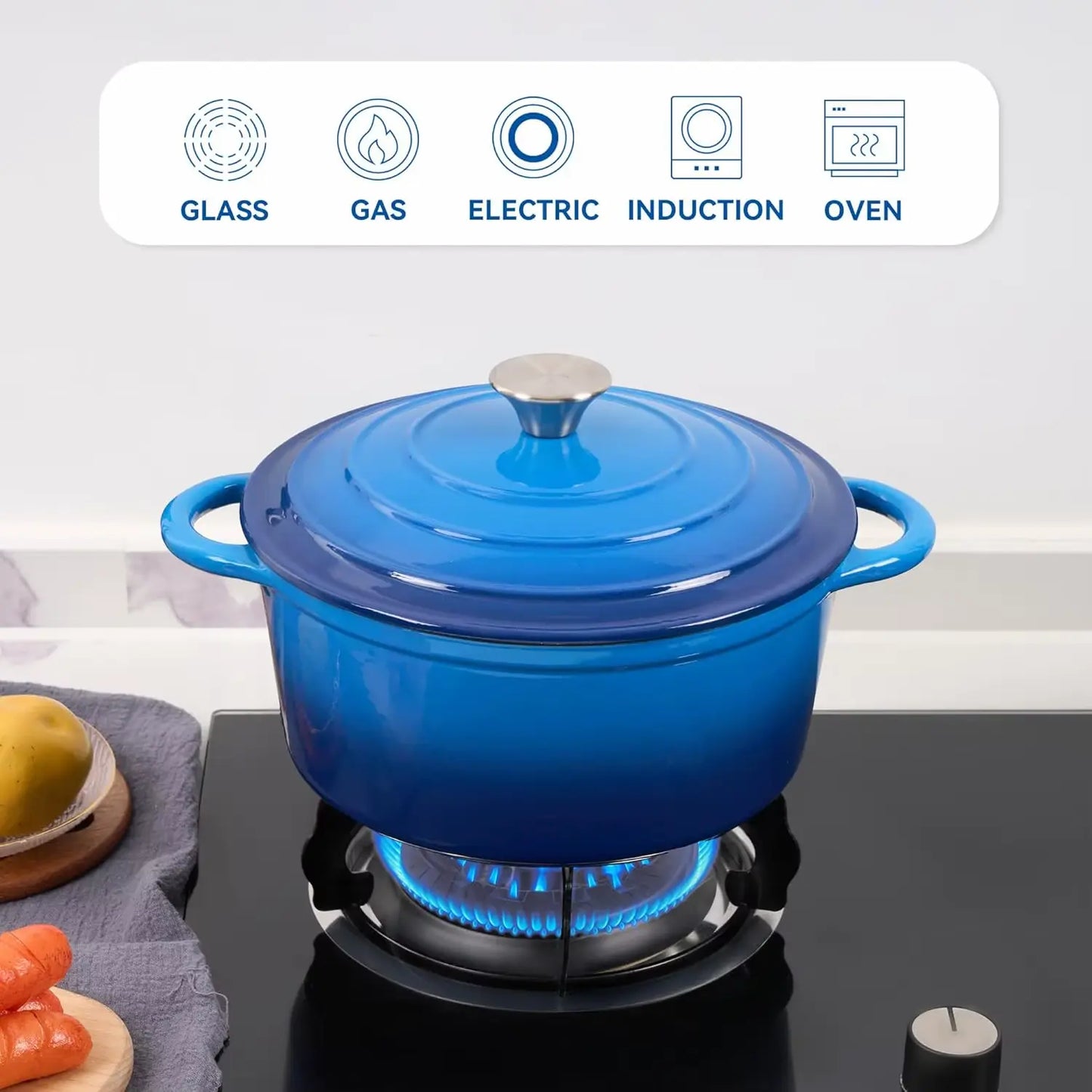Signature Enameled, Cast Iron, 7-Piece Cookware Set
