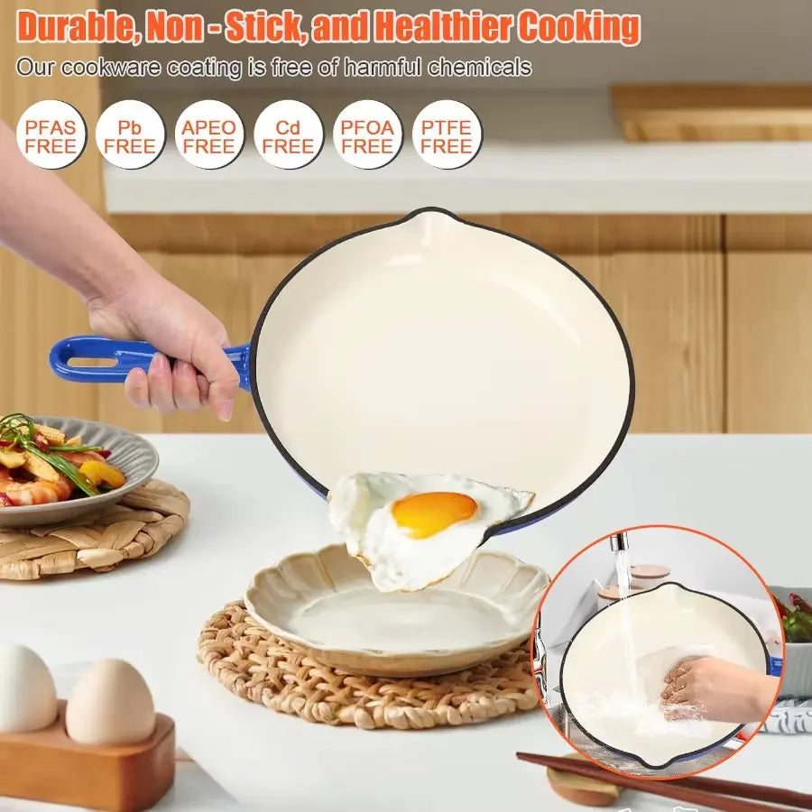 Signature Enameled, Cast Iron, 7-Piece Cookware Set