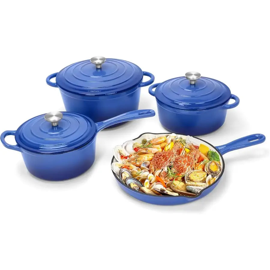 Signature Enameled, Cast Iron, 7-Piece Cookware Set