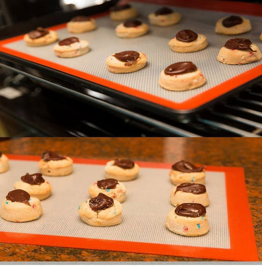 Silicone Non-Stick Baking Mat - 3 Sizes (Red/Gray) | KitchenKlout Baking mat