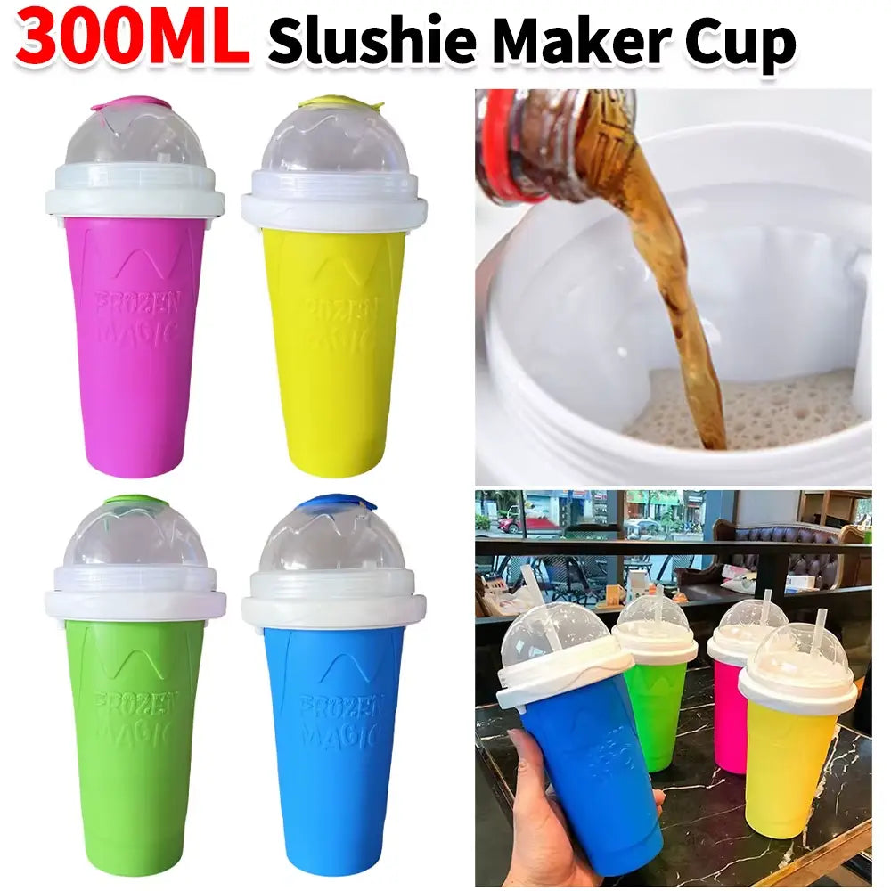 Slushie Maker Cup - Silicone Portable Smoothie Squeeze Cup