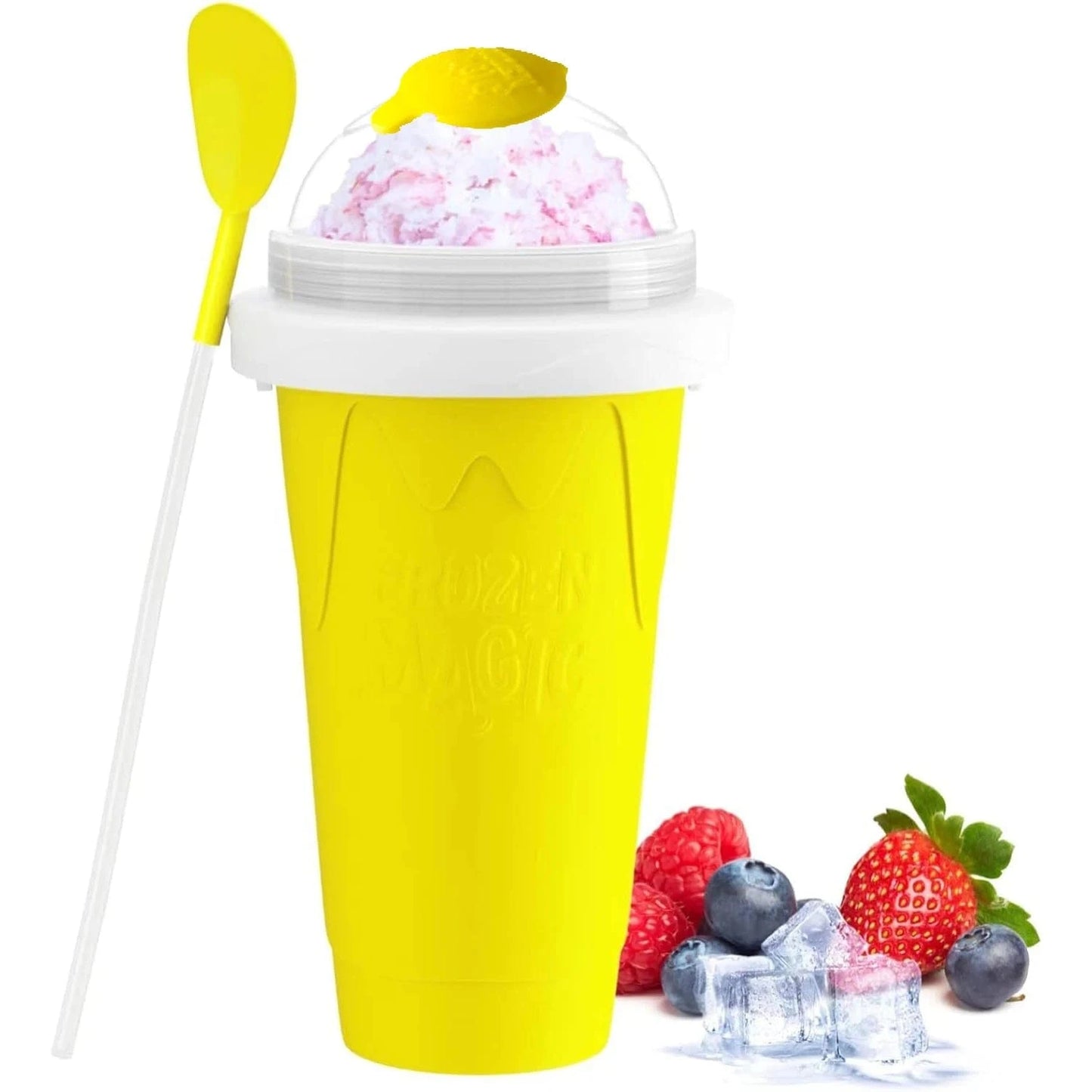 Slushie Maker Cup,Quick Frozen Magic Slushy Cup,Parent - Child DIY Cooling Cup Smoothie Squeeze Cup with Lid Straw for Kids,Family - KitchenKlout