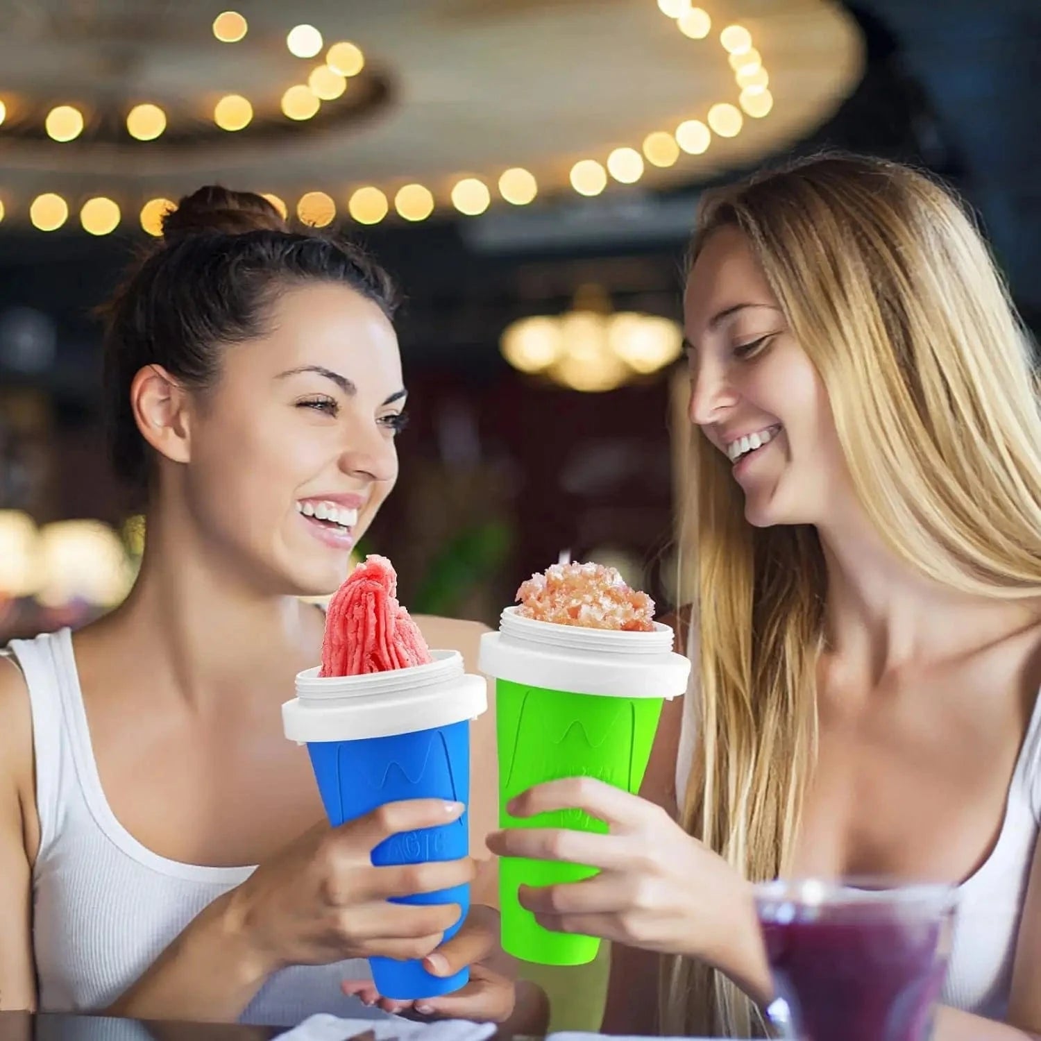 Slushie Maker Cup,Quick Frozen Magic Slushy Cup,Parent - Child DIY Cooling Cup Smoothie Squeeze Cup with Lid Straw for Kids,Family - KitchenKlout