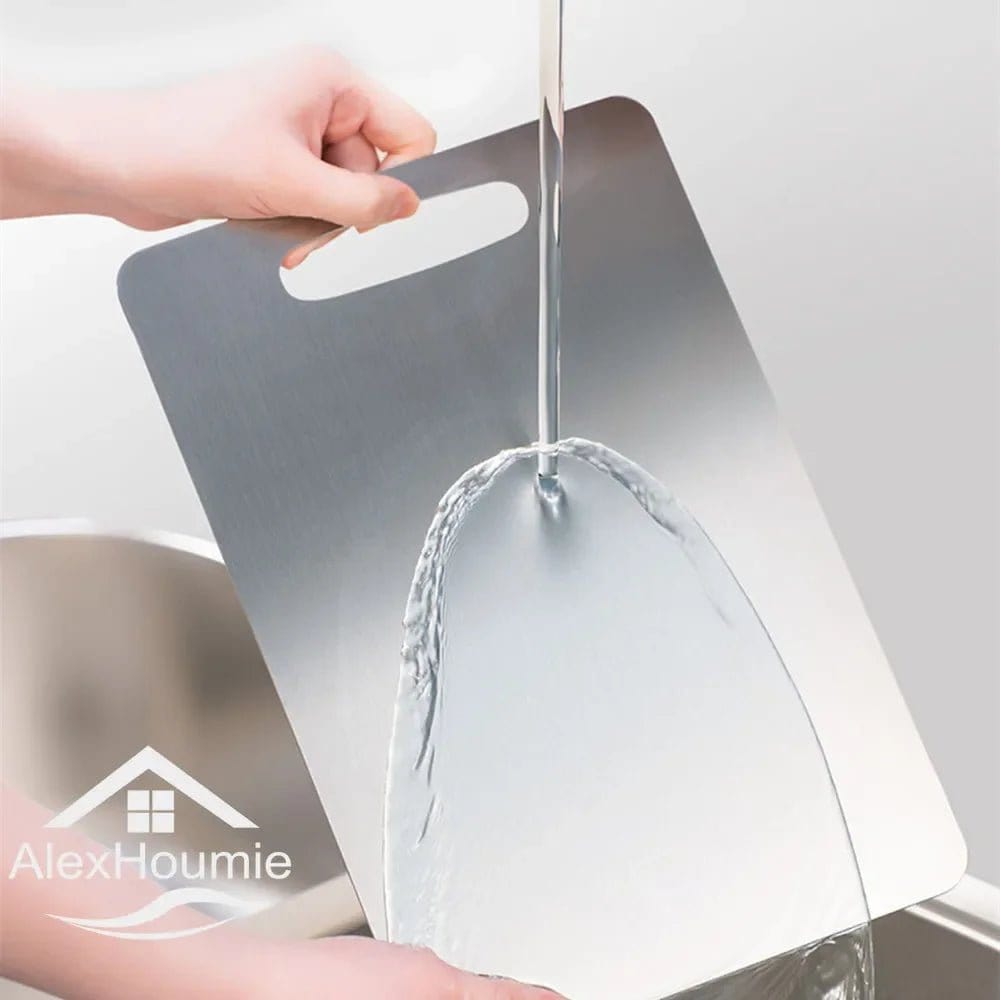 Stainless Steel Cutting Board Home Kitchen Rectangular Chopping Board Kneading Dough Cutting Dough and Fruit Vegetable Meat Tool - KitchenKlout