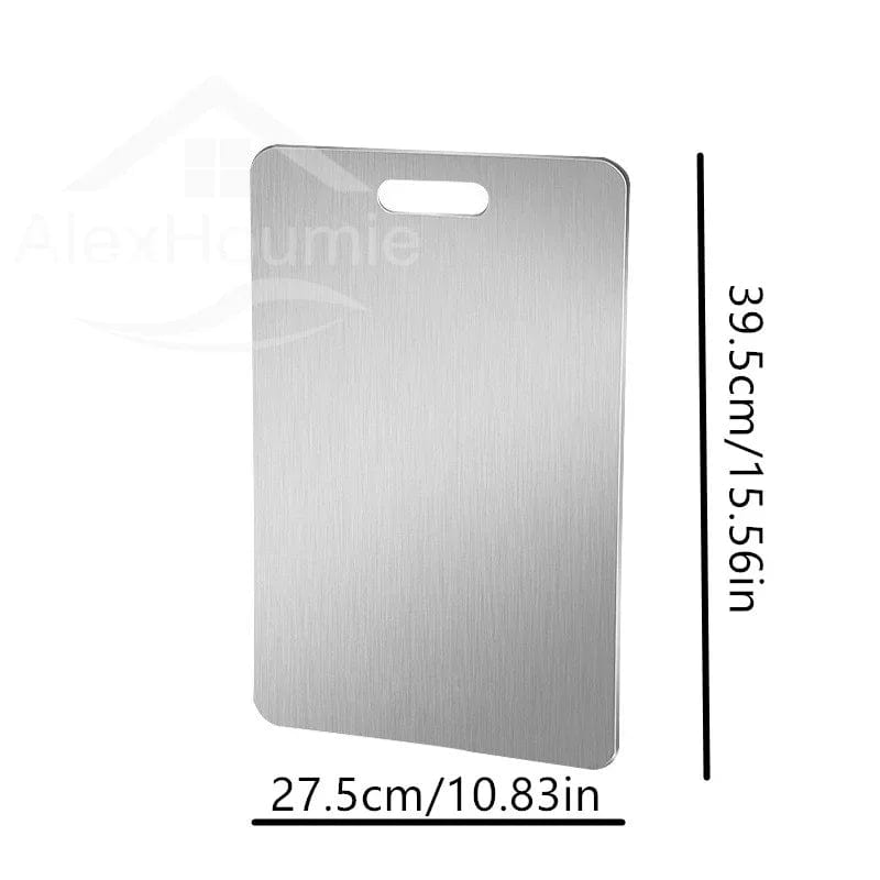 Stainless Steel Cutting Board Home Kitchen Rectangular Chopping Board Kneading Dough Cutting Dough and Fruit Vegetable Meat Tool - KitchenKlout