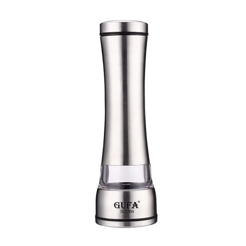 Stainless Steel Salt and Pepper Mill Set - Professional Food Grinder and Spice Container for Kitchen Use - KitchenKlout