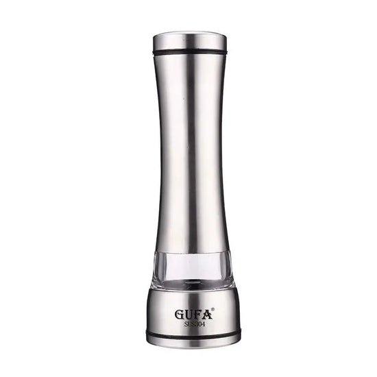 Stainless Steel Salt and Pepper Mill Set - Professional Food Grinder and Spice Container for Kitchen Use - KitchenKlout