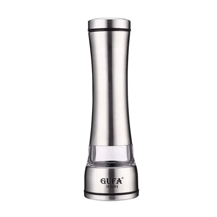 Stainless Steel Salt and Pepper Mill Set - Professional Food Grinder and Spice Container for Kitchen Use - KitchenKlout