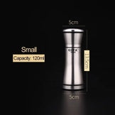 Stainless Steel Salt and Pepper Mill Set - Professional Food Grinder and Spice Container for Kitchen Use - KitchenKlout