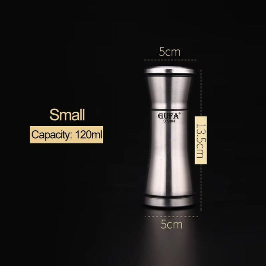 Stainless Steel Salt and Pepper Mill Set - Professional Food Grinder and Spice Container for Kitchen Use - KitchenKlout