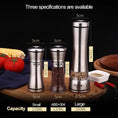 Stainless Steel Salt and Pepper Mill Set - Professional Food Grinder and Spice Container for Kitchen Use - KitchenKlout