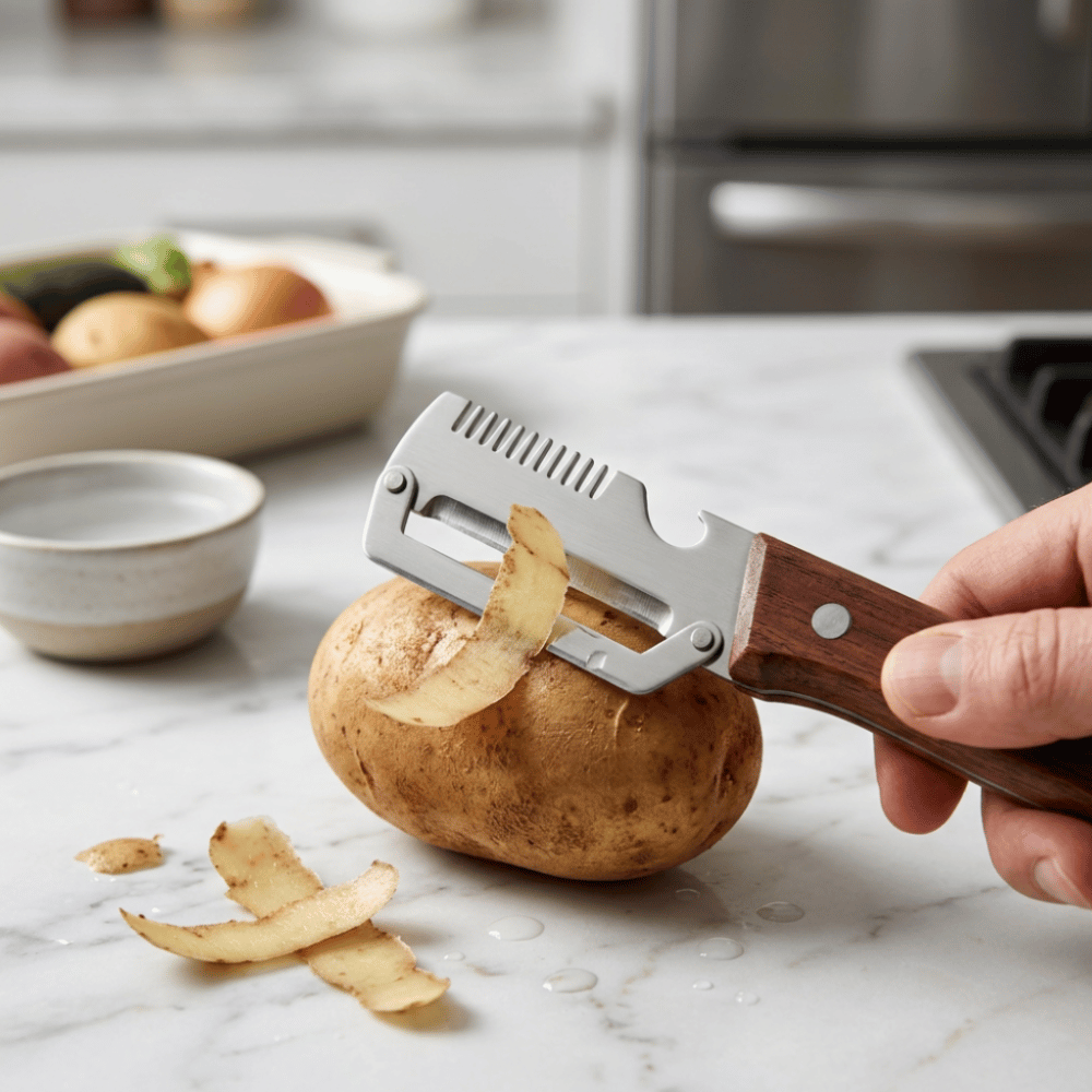 Stainless Steel Wooden Handle Multifunctional Kitchen Peeler Kitchen Tools