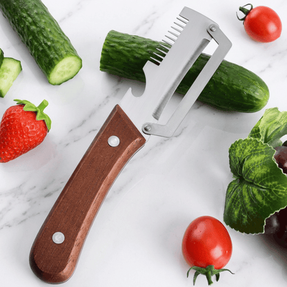Stainless Steel Wooden Handle Multifunctional Kitchen Peeler Kitchen Tools