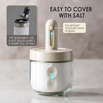 Telescopic Spoon Spice Seasoning Glass Container Jar